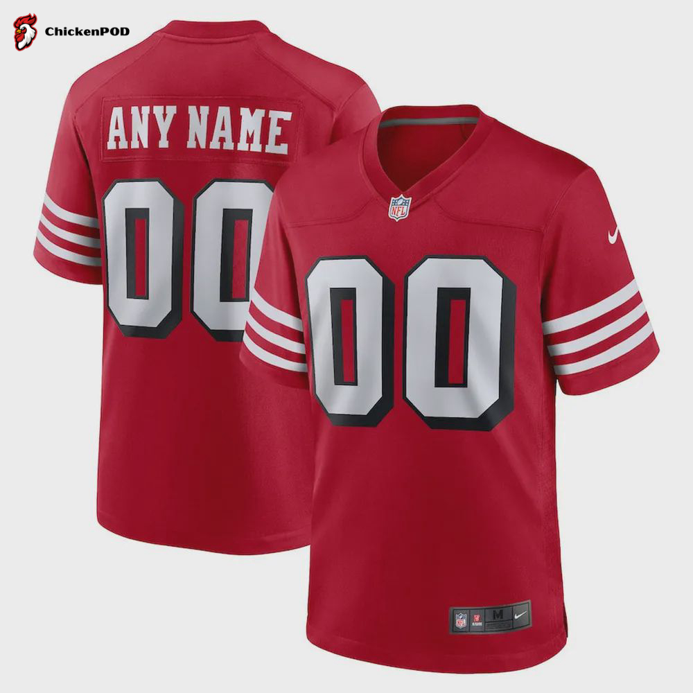 San Francisco 49ers Alternate Custom 00 Game Jersey – Scarlet