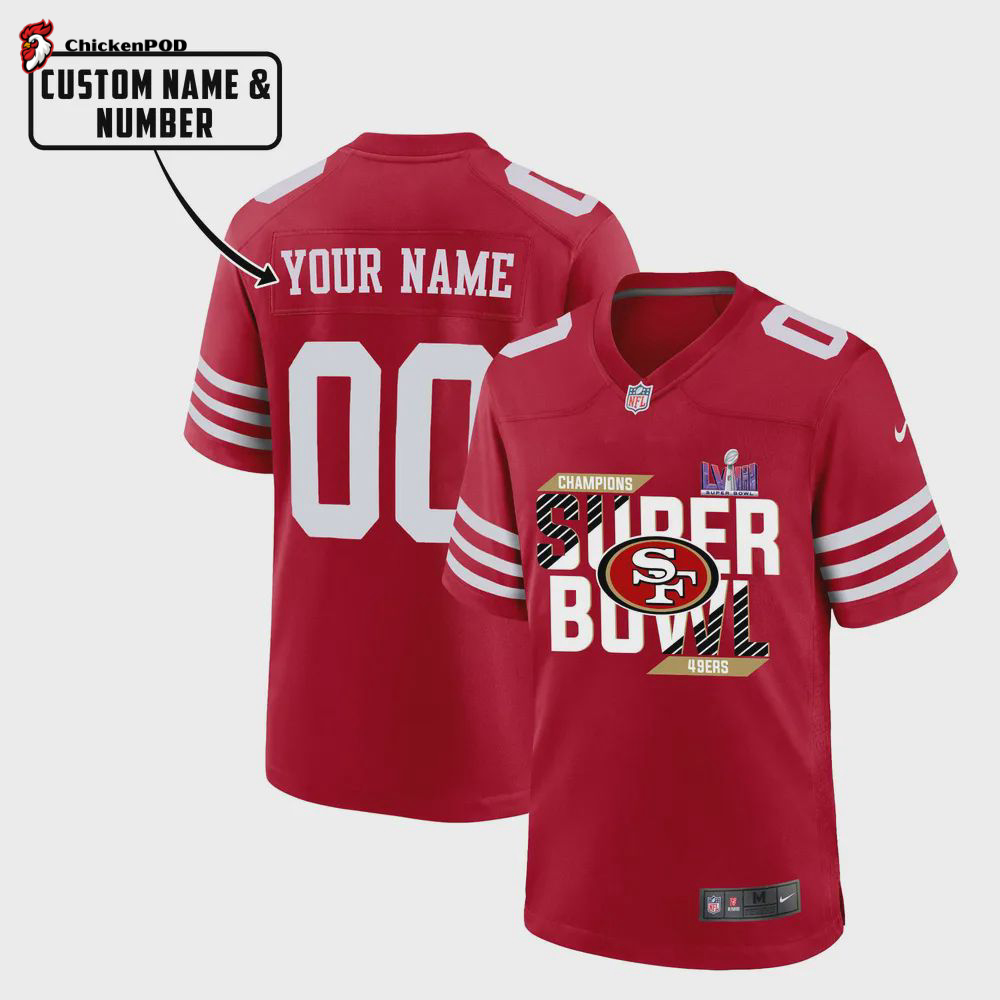 San Francisco 49ers LVIII Champions Cool Game Jersey – Women, Red V7