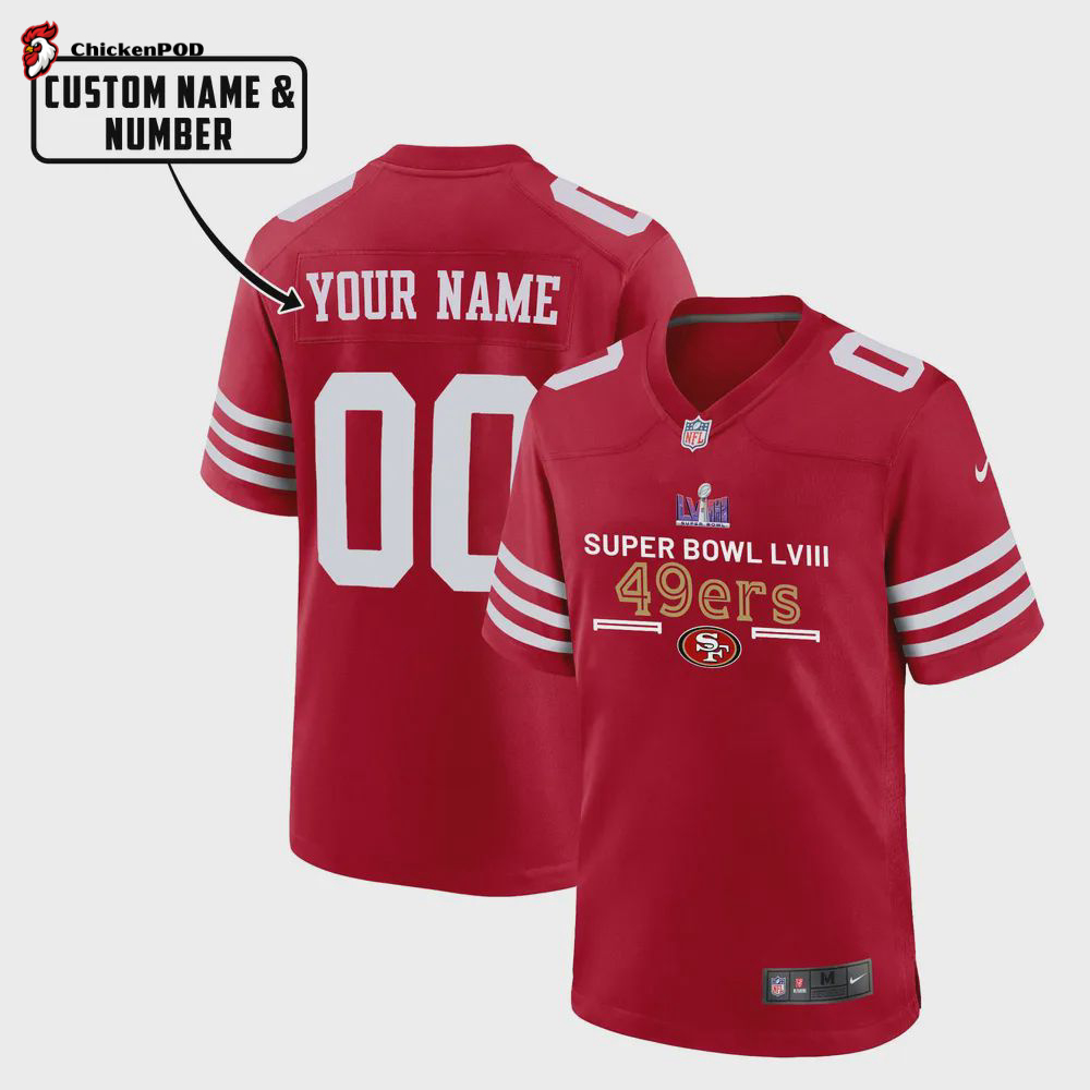 San Francisco 49ers Super Bowl LVIII Game Jersey – Men, Red V2