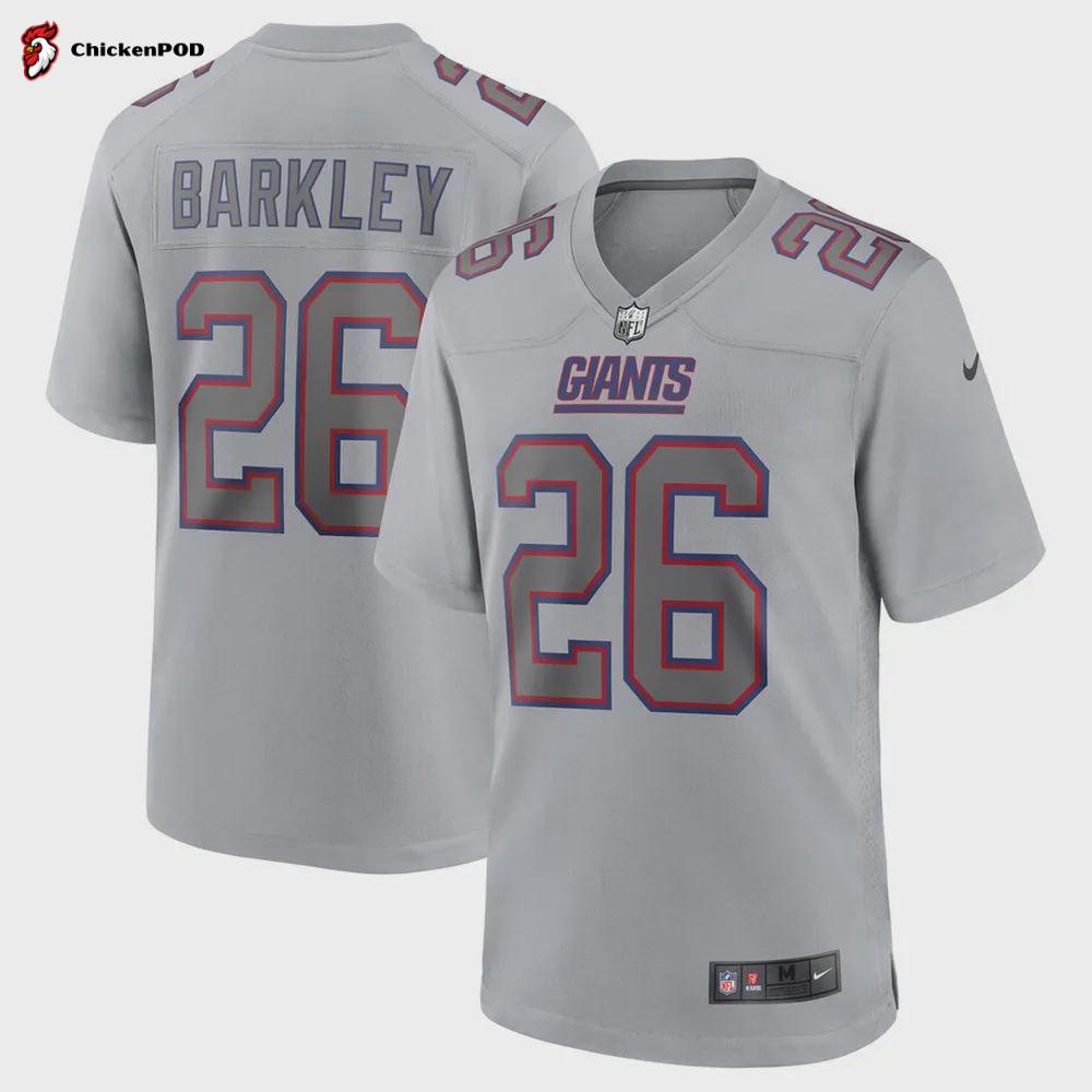 Saquon Barkley New York Giants Atmosphere Fashion Game Jersey – Gray