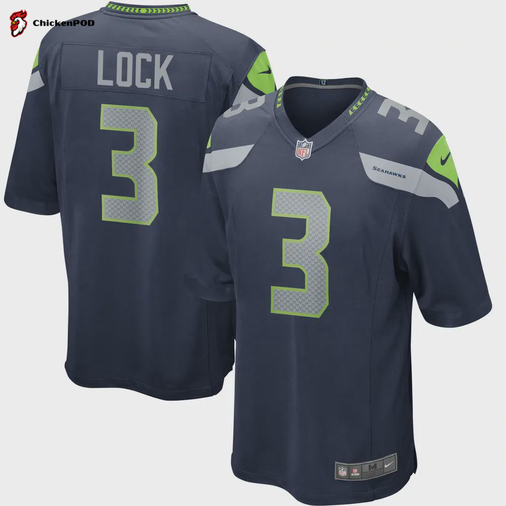 Seattle Seahawks Drew Lock 3 Game Jersey – White Jersey