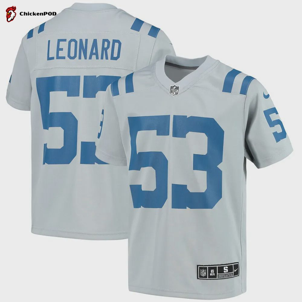 Shaquille Leonard Indianapolis Colts Youth Inverted Team Game Jersey – Gray