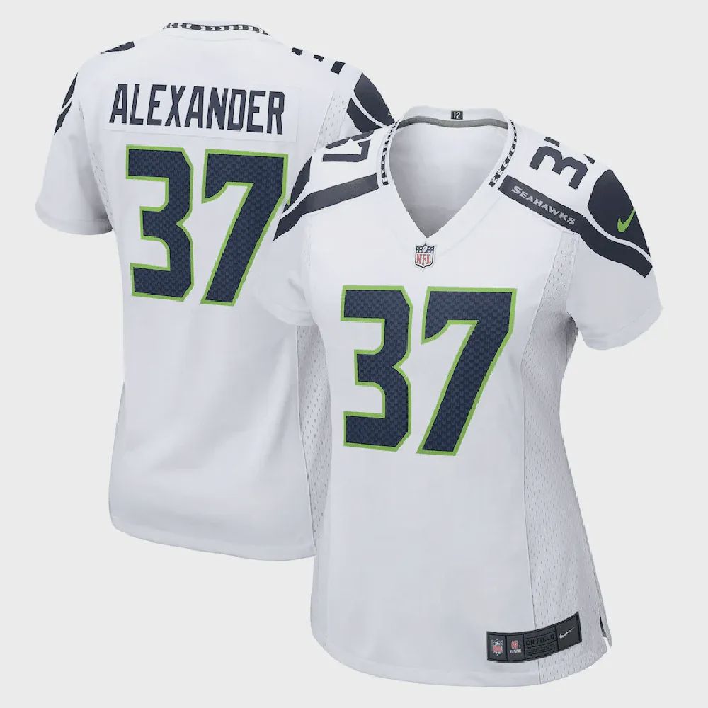 Shaun Alexander 37 Seattle Seahawks Women’s Retired Game Jersey – White