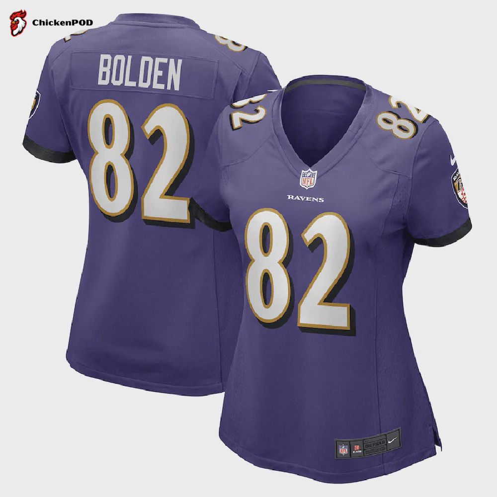 Slade Bolden 82 Baltimore Ravens Women’s Player Game Jersey – Purple