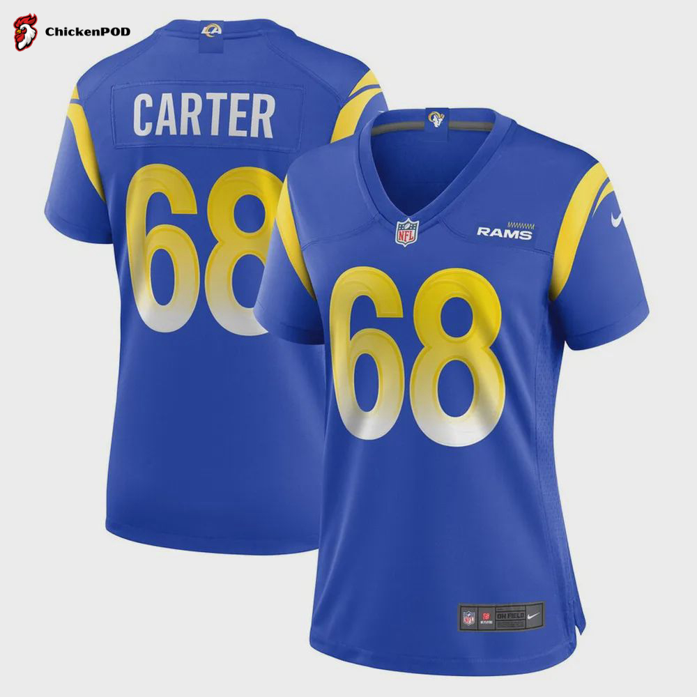 T. Carter Los Angeles Rams Game Player Jersey – Royal