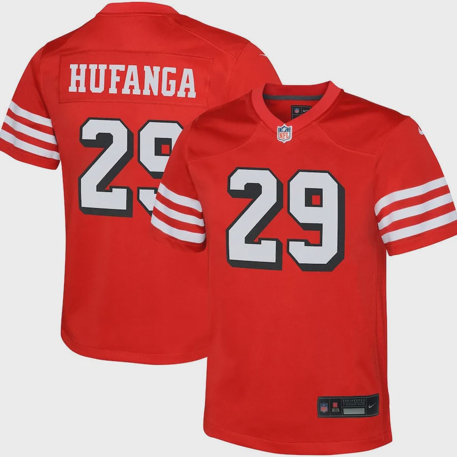 Talanoa Hufanga 29 San Francisco 49ers YOUTH Game Jersey – Scarlet