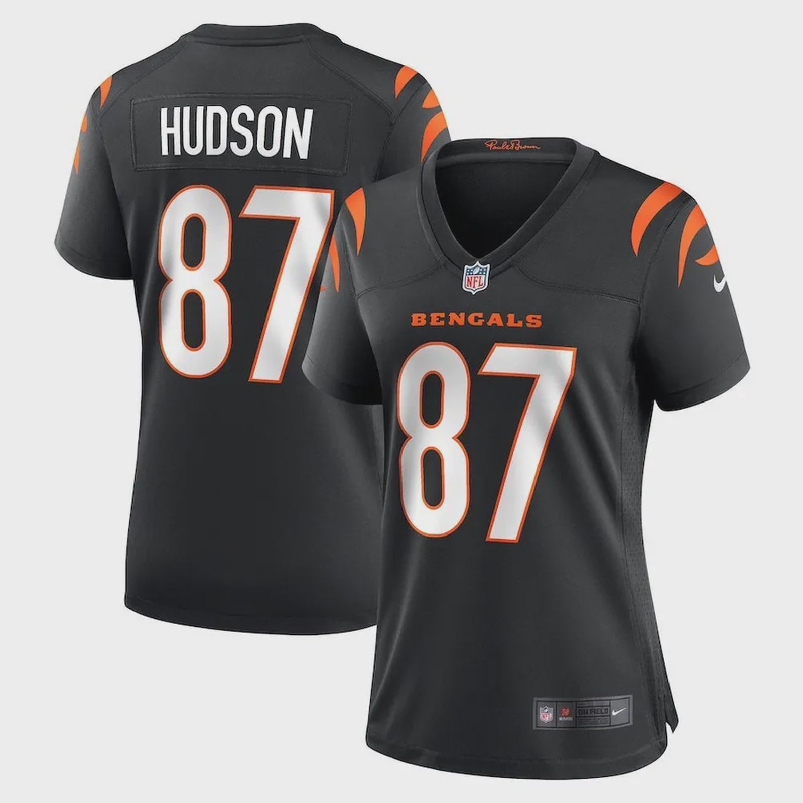 Tanner Hudson 87 Cincinnati Bengals Women’s Home Game Player Jersey – Black