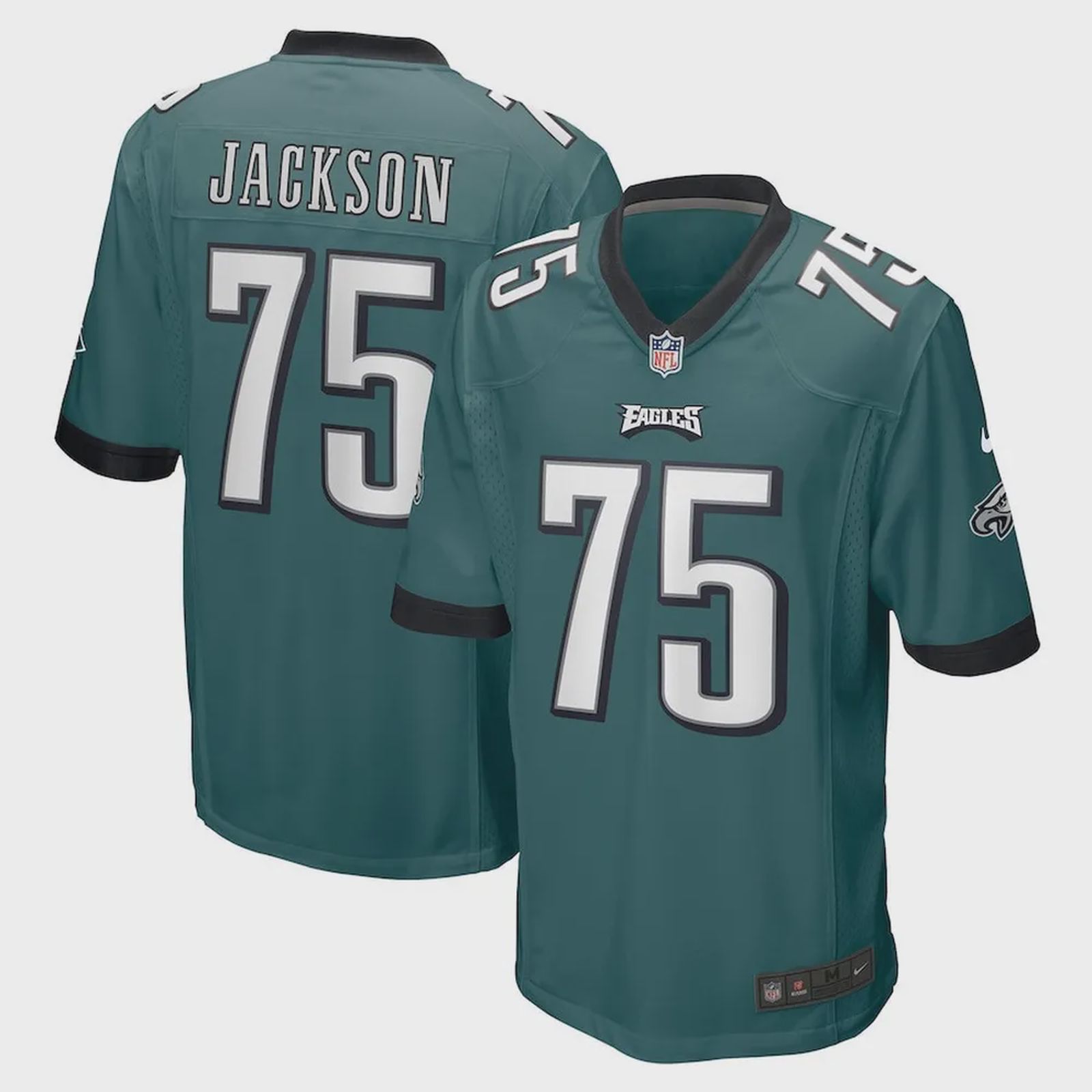 Tarron Jackson 75 Philadelphia Eagles Game Jersey – Midnight Green