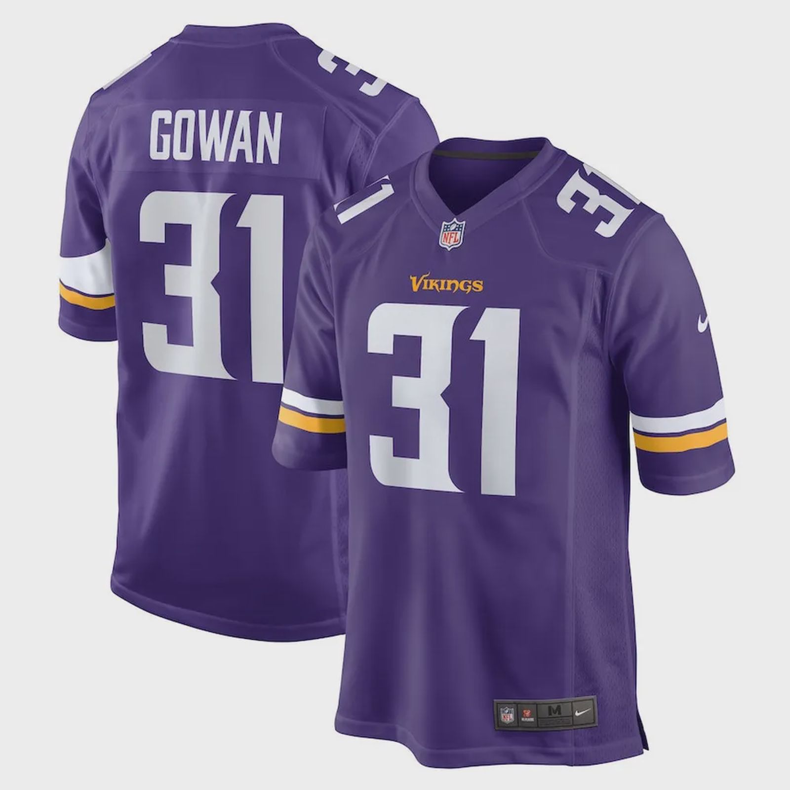 Tay Gowan 31 Minnesota Vikings Home Game Player Jersey – Purple