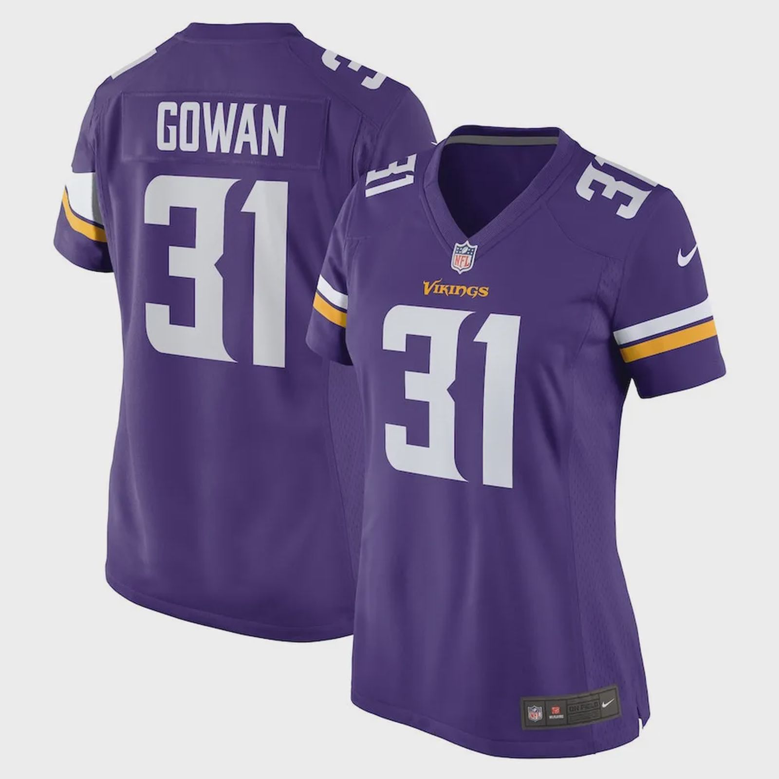 Tay Gowan 31 Minnesota Vikings Women’s Home Game Player Jersey – Purple