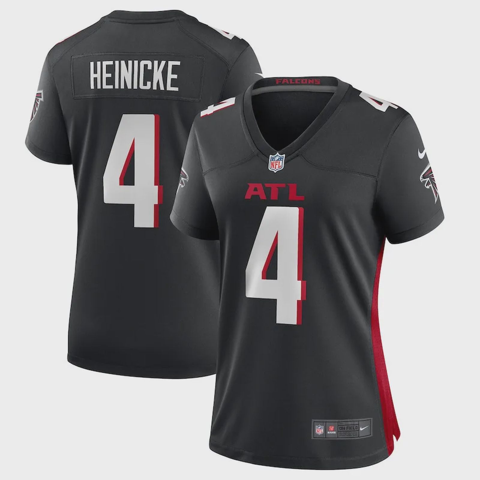 Taylor Heinicke 4 Atlanta Falcons Women’s Game Jersey – Black