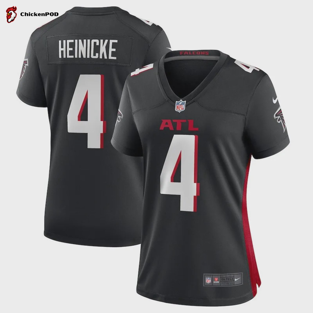 Taylor Heinicke 4 Atlanta Falcons Women’s Game Player Jersey – Black