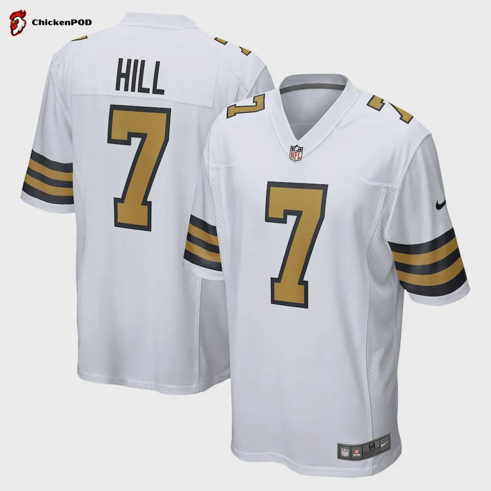 Taysom Hill 7 New Orleans Saints Men’s Alternate Game Jersey – White