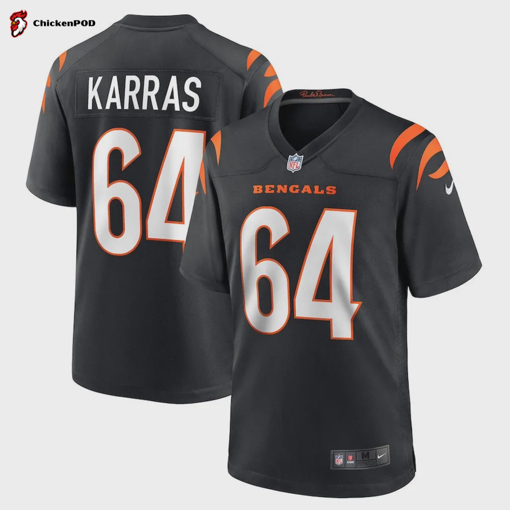 Ted Karras Cincinnati Bengals Game Player Jersey – Black