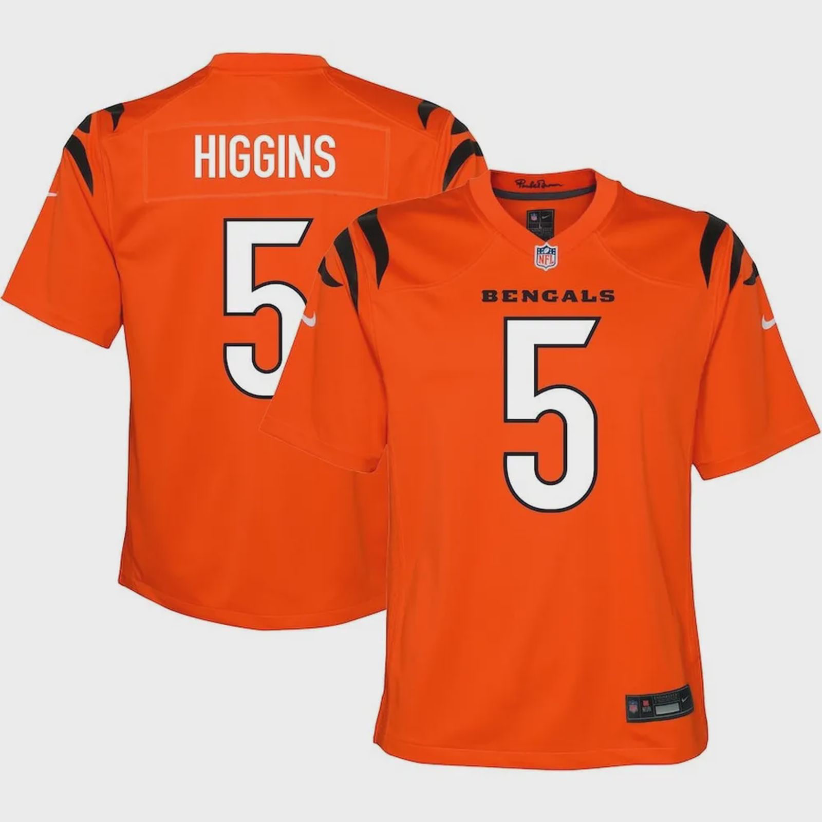 Tee Higgins 5 Cincinnati Bengals Youth Game Jersey – Orange