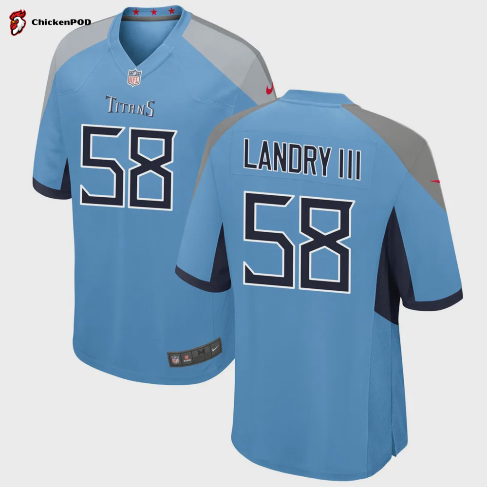 Tennessee Titans Harold Landry 58 Alternate Game Jersey – Light Blue Jersey