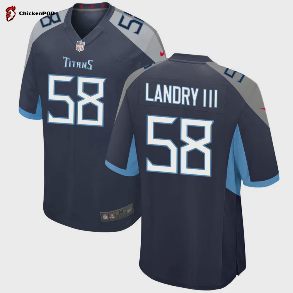 Tennessee Titans Harold Landry 58 Game Jersey – Navy Jersey