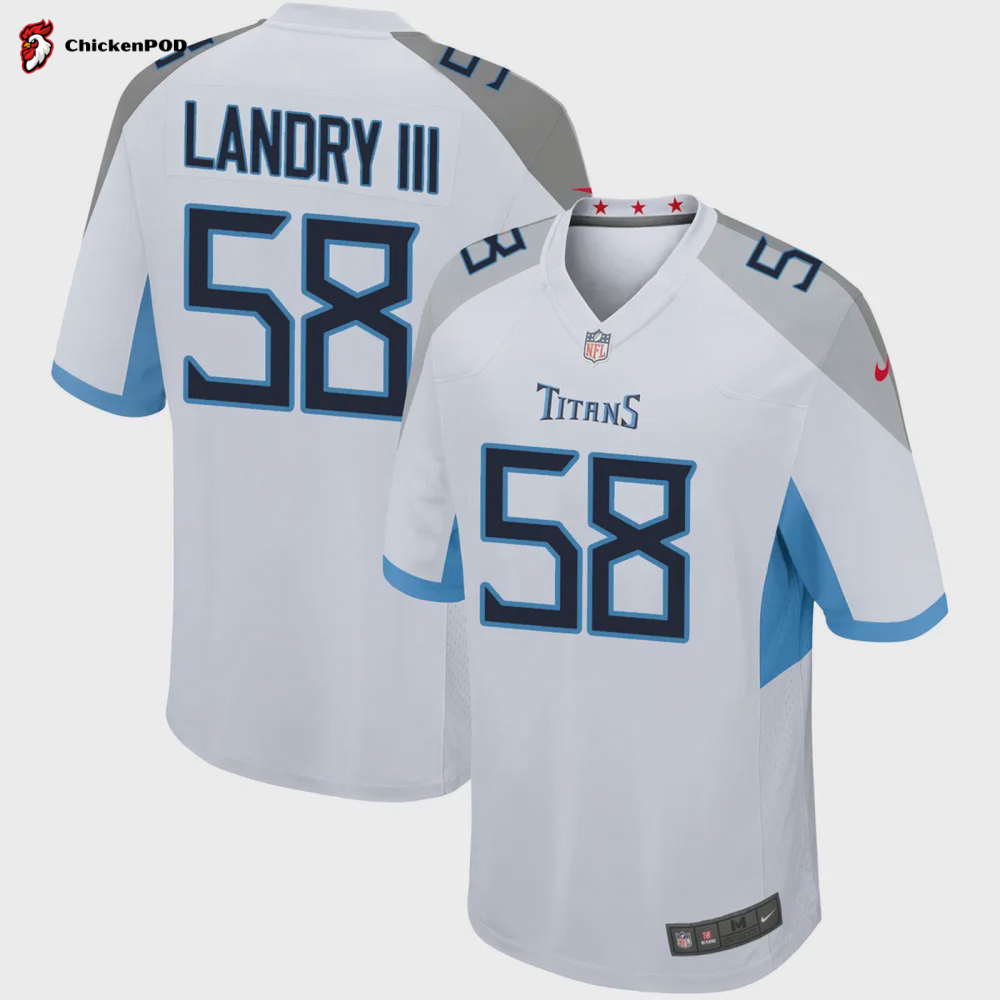 Tennessee Titans Harold Landry 58 Game Jersey – White Jersey