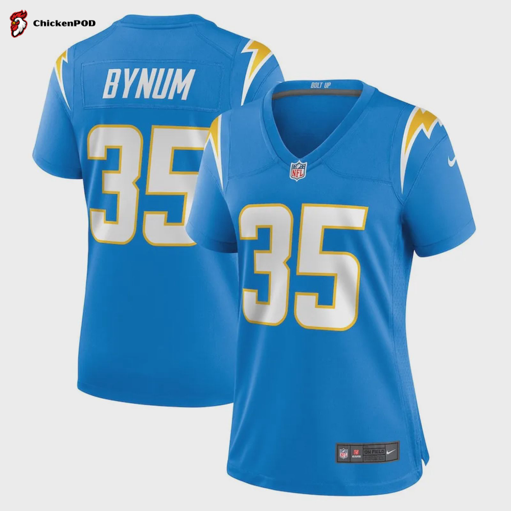 Terrell Bynum 35 Los Angeles Chargers Women Team Game Jersey – Powder Blue