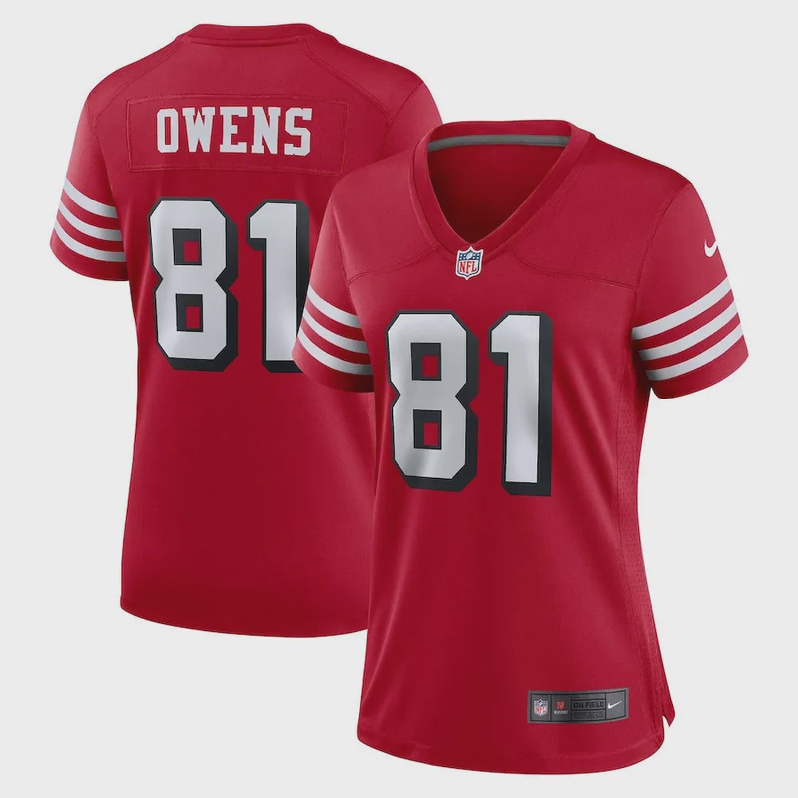 Terrell Owens San Francisco 49ers Women’s Alternate Game Jersey – Scarlet