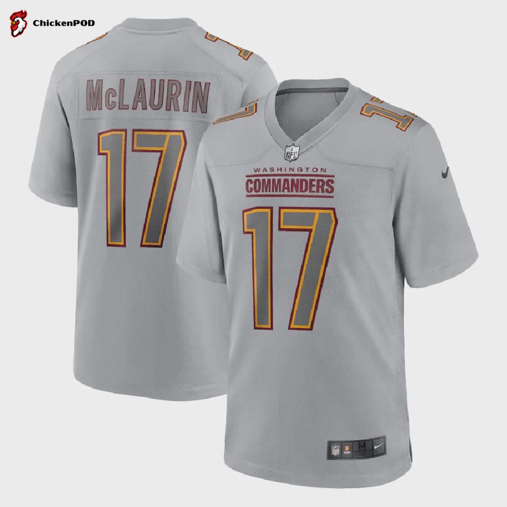 Terry McLaurin 17 Washington Commanders Men Atmosphere Fashion Game Jersey – Gray