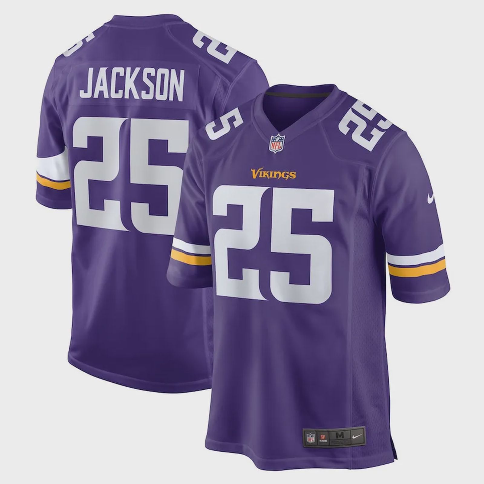 Theo Jackson 25 Minnesota Vikings Home Game Player Jersey – Purple