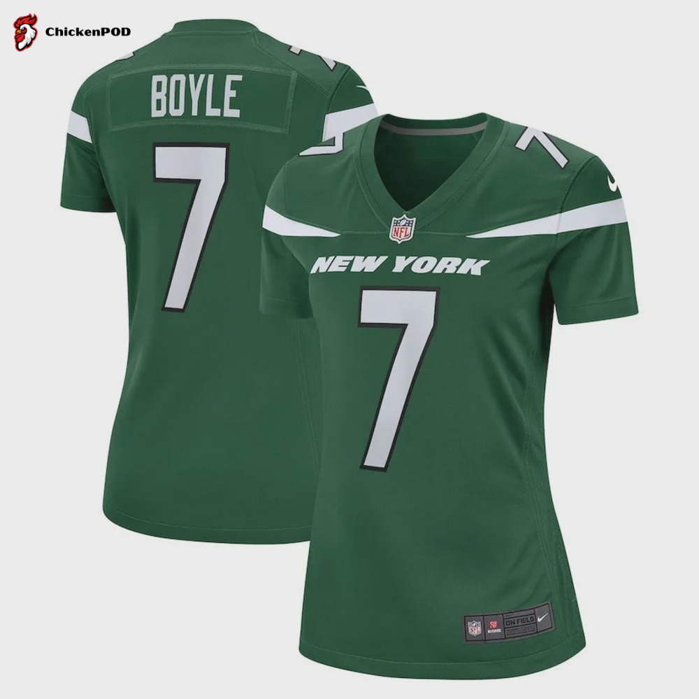 Tim Boyle New York Jets Women’s Player Game Jersey – Gotham Green