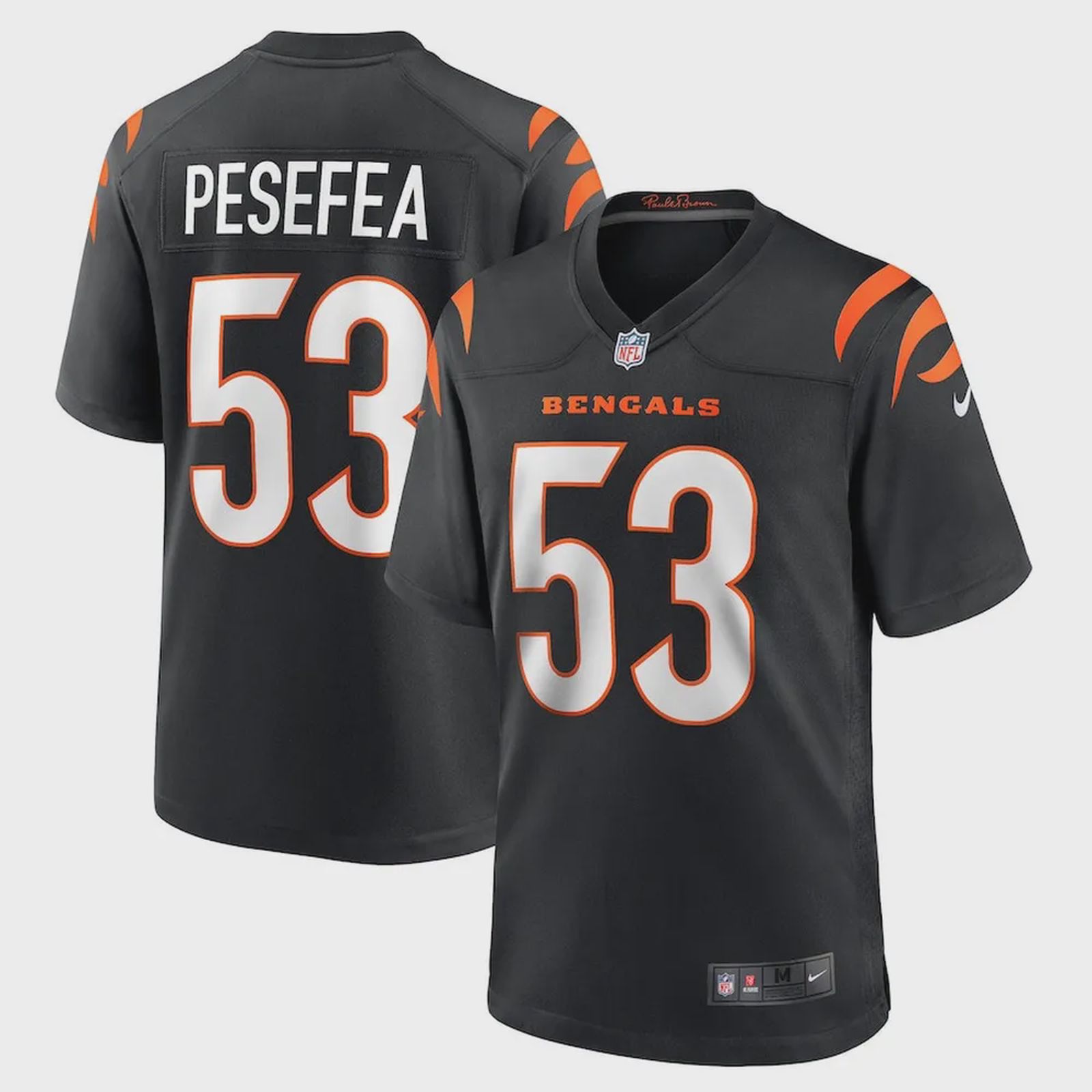 TJ Pesefea 53 Cincinnati Bengals Men’s Team Game Jersey – Black