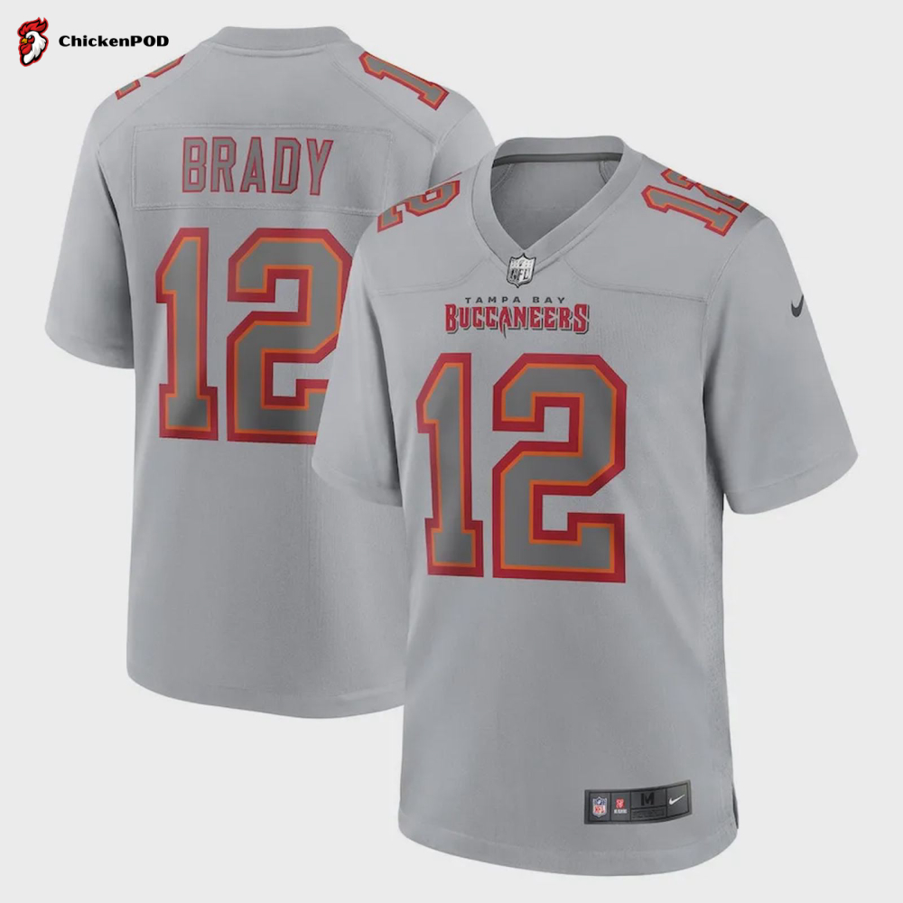 Tom Brady 12 Tampa Bay Buccaneers Alternate Game Jersey – Pewter