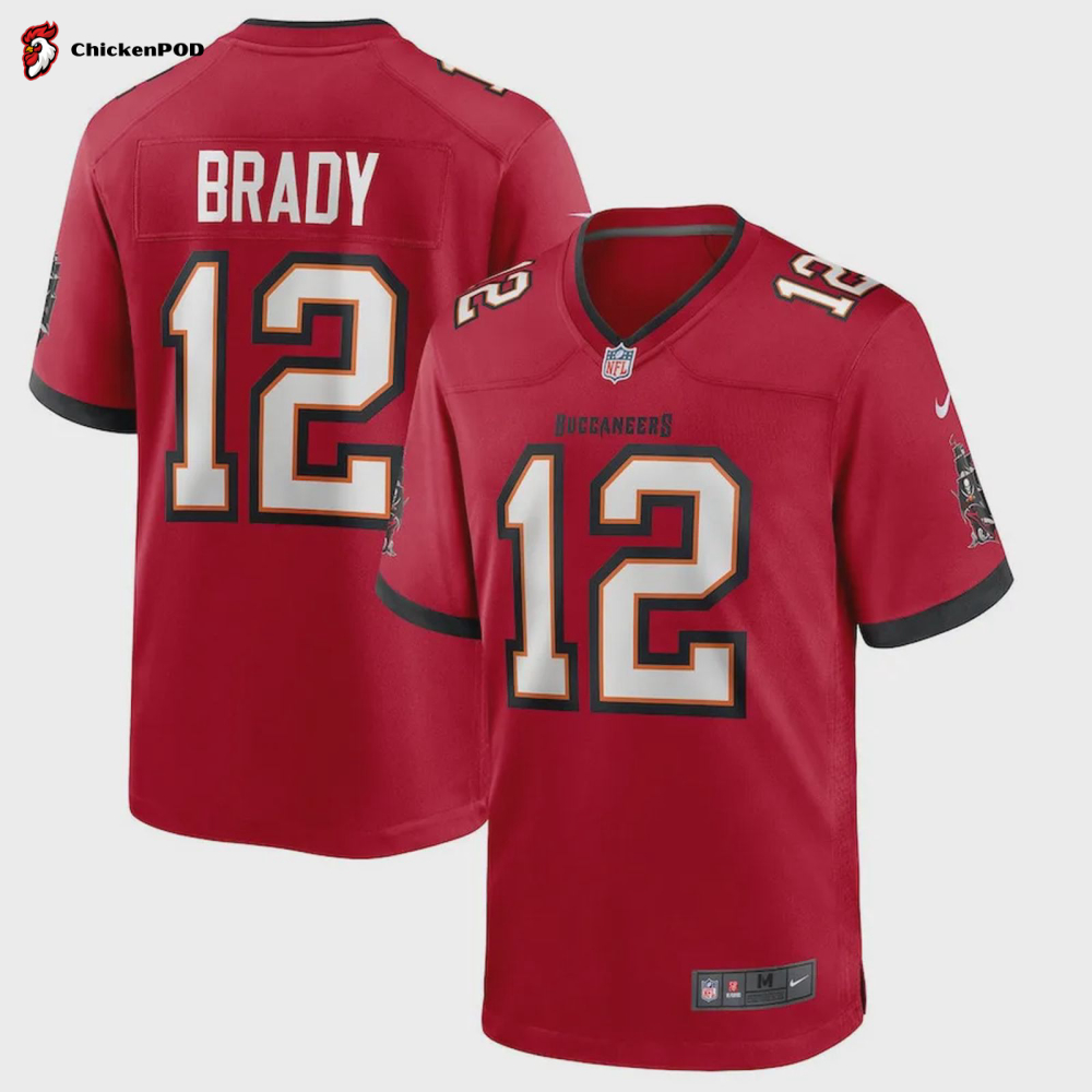 Tom Brady 12 Tampa Bay Buccaneers Game Player Jersey – Red