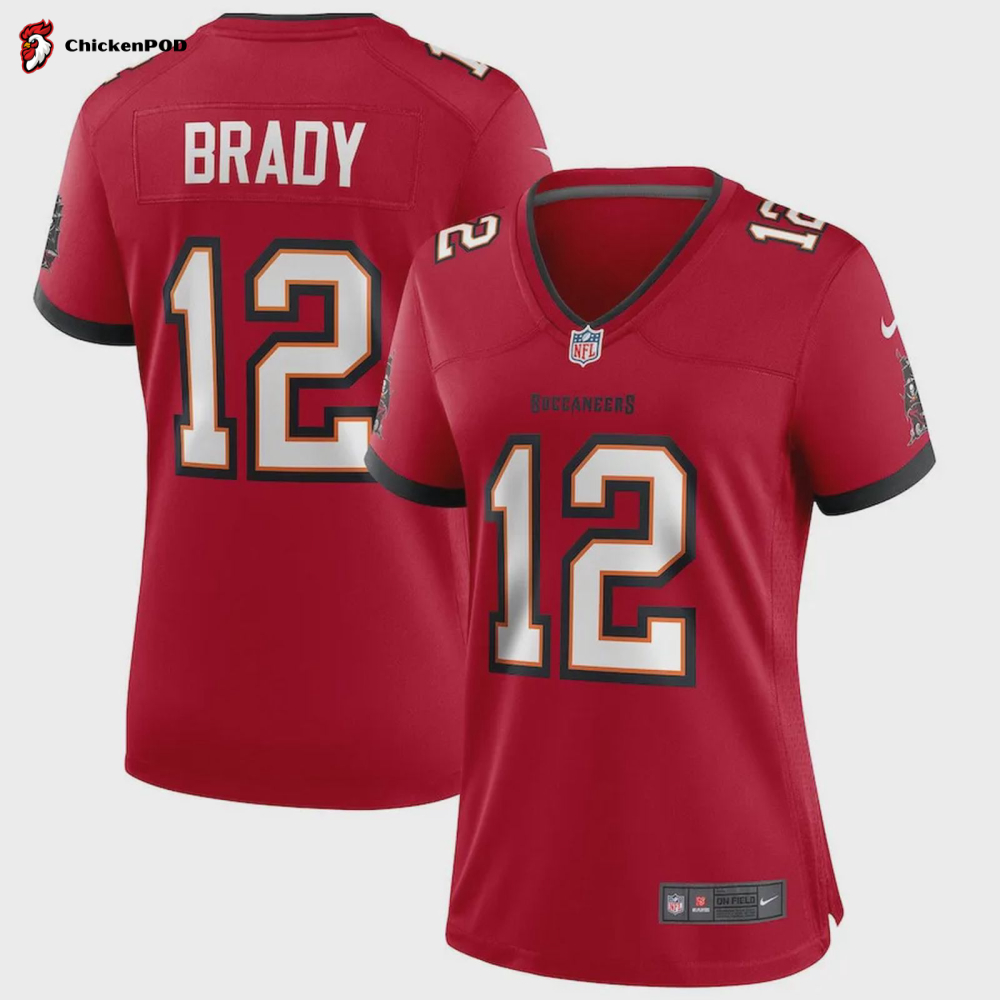 Tom Brady 12 Tampa Bay Buccaneers Women’s Game Jersey – Red