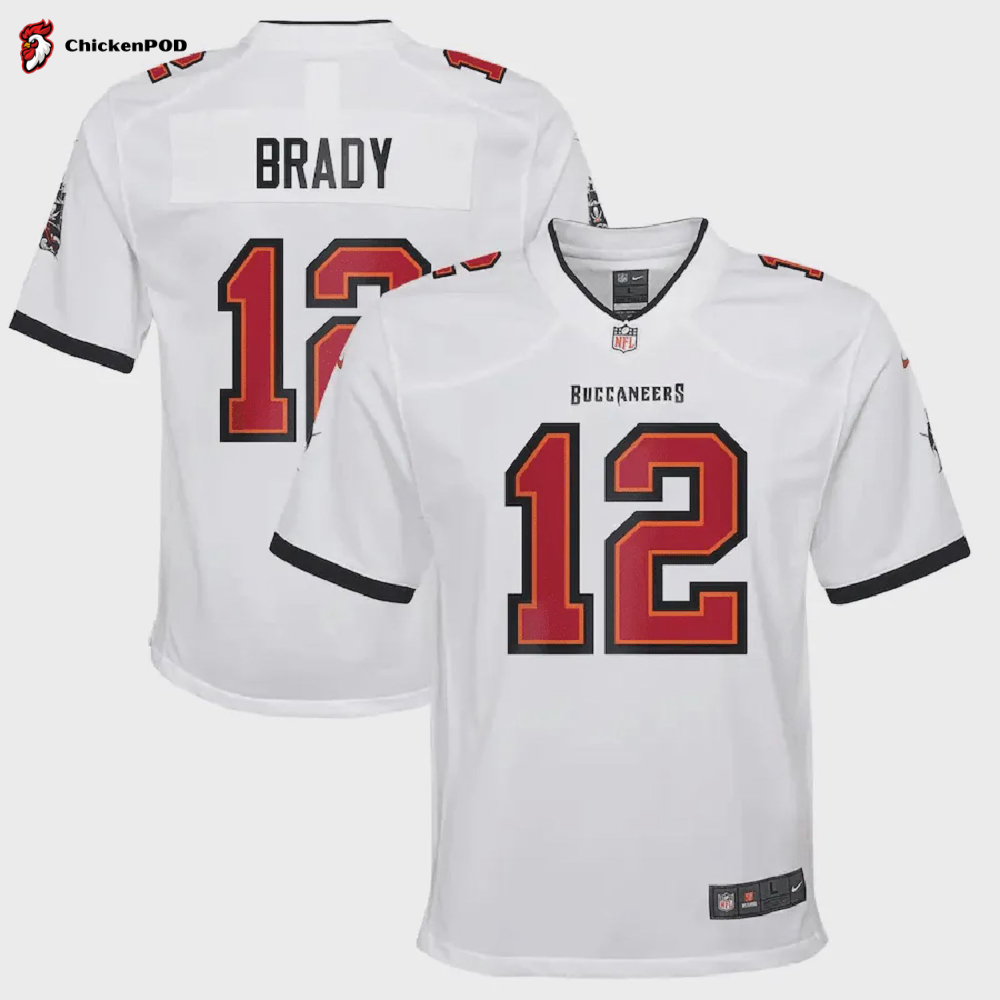 Tom Brady 12 Tampa Bay Buccaneers Youth Inverted Team Game Jersey – Gray