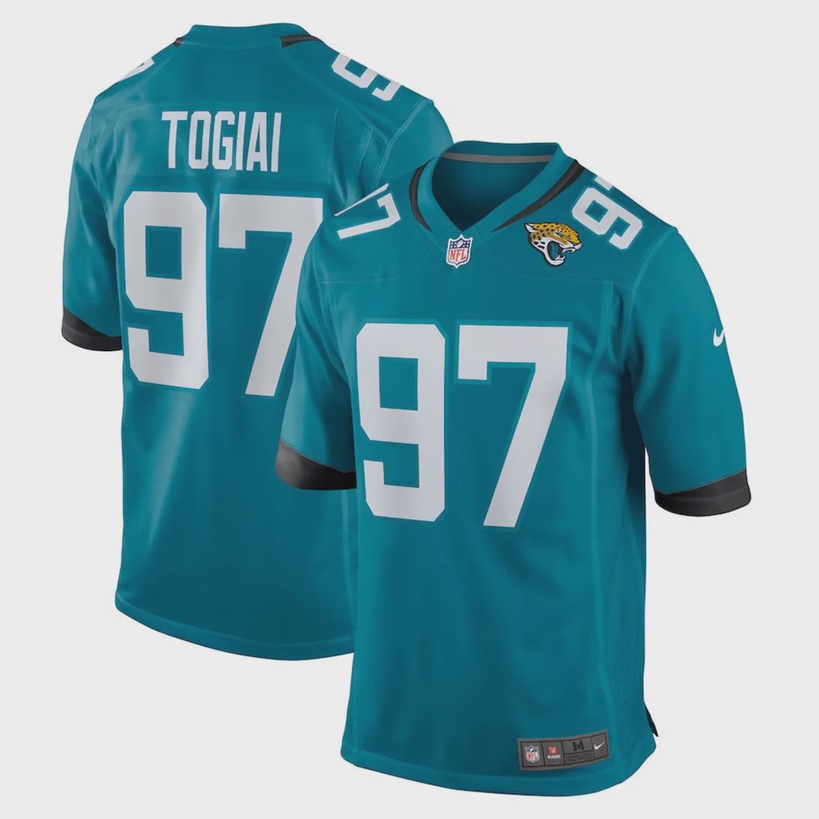 Tommy Togiai 97 Jacksonville Jaguars Men’s Team Game Jersey – Teal