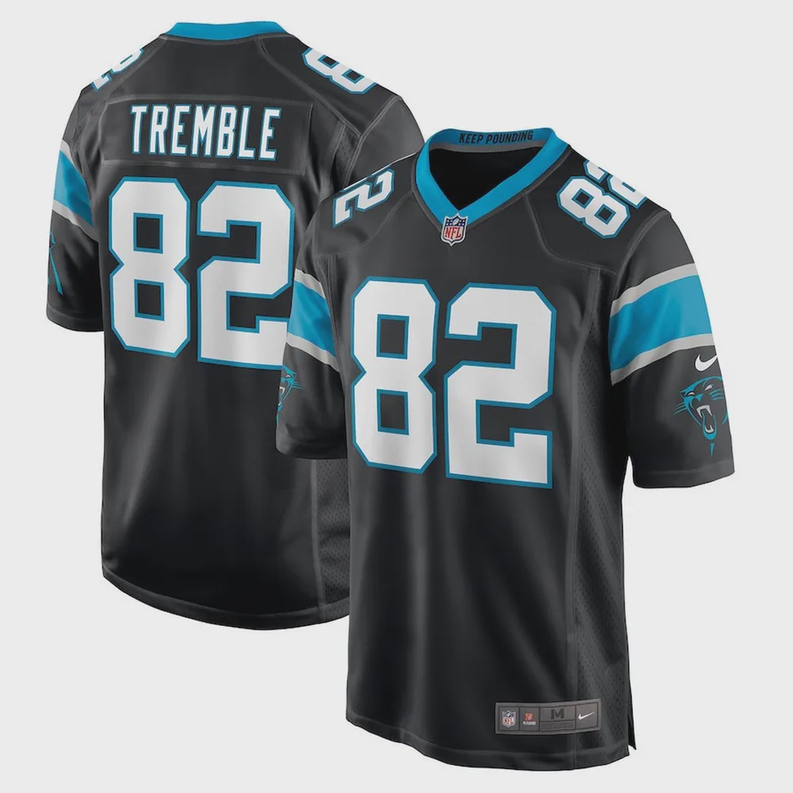 Tommy Tremble 82 Carolina Panthers Men’s Game Jersey – Black