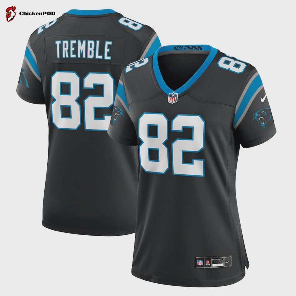 Tommy Tremble 82 Carolina Panthers Women’s Team Game Jersey – Black