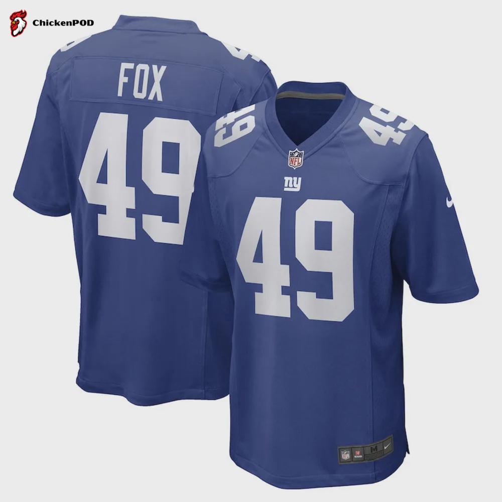 Tomon Fox New York Giants Game Player Jersey – Royal