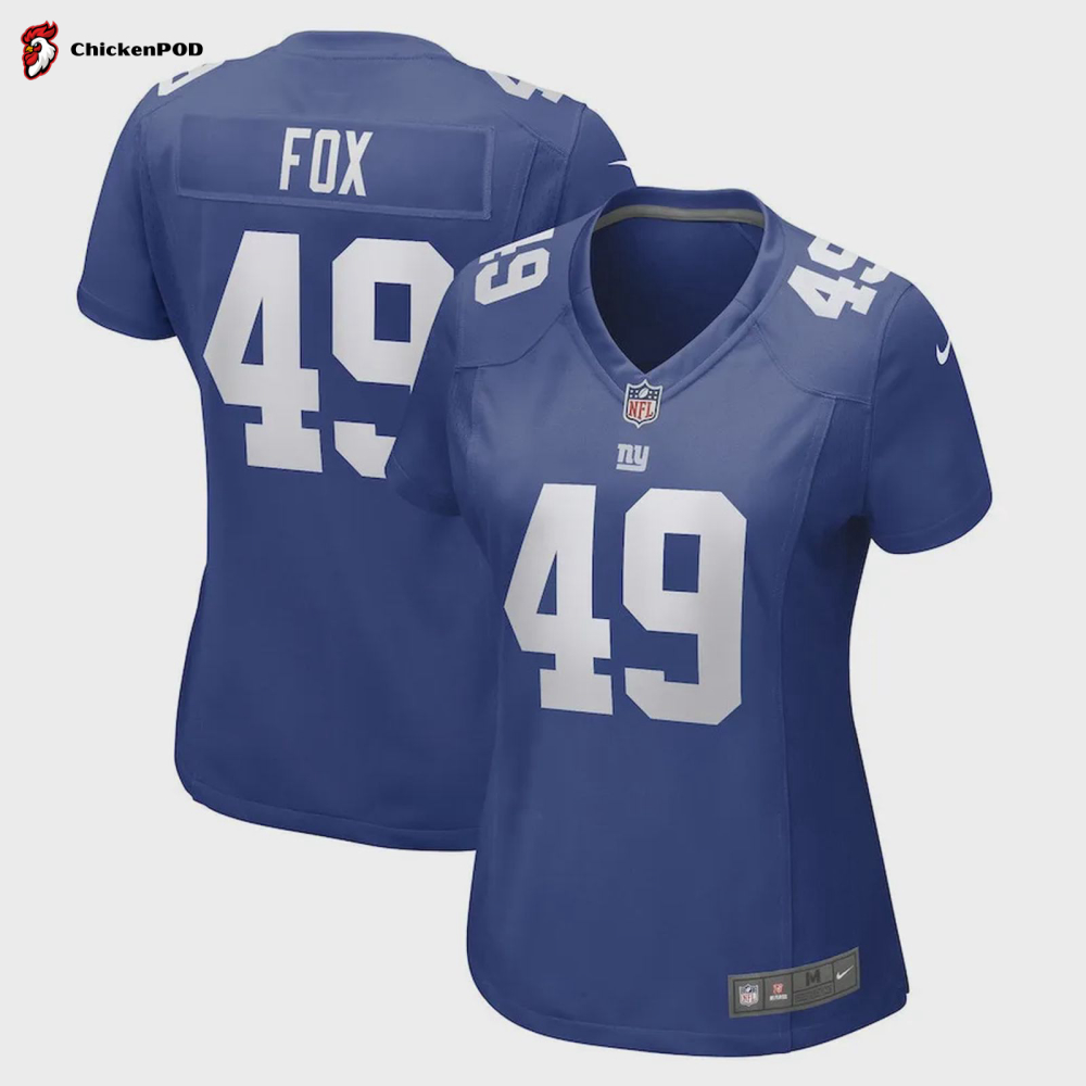 Tomon Fox New York Giants Women’s Game Player Jersey – Royal