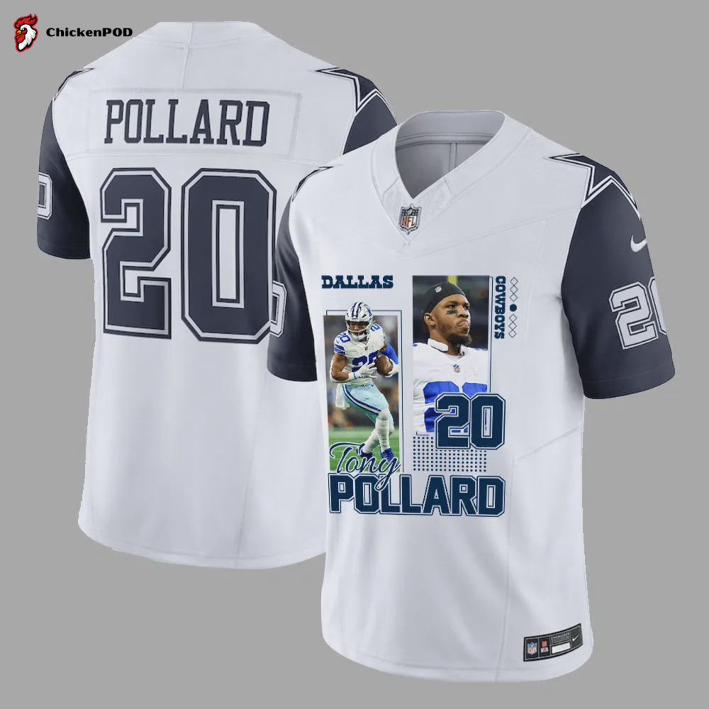 Tony Pollard 20 Dallas Cowboys Art Design Game Jersey – Men, White