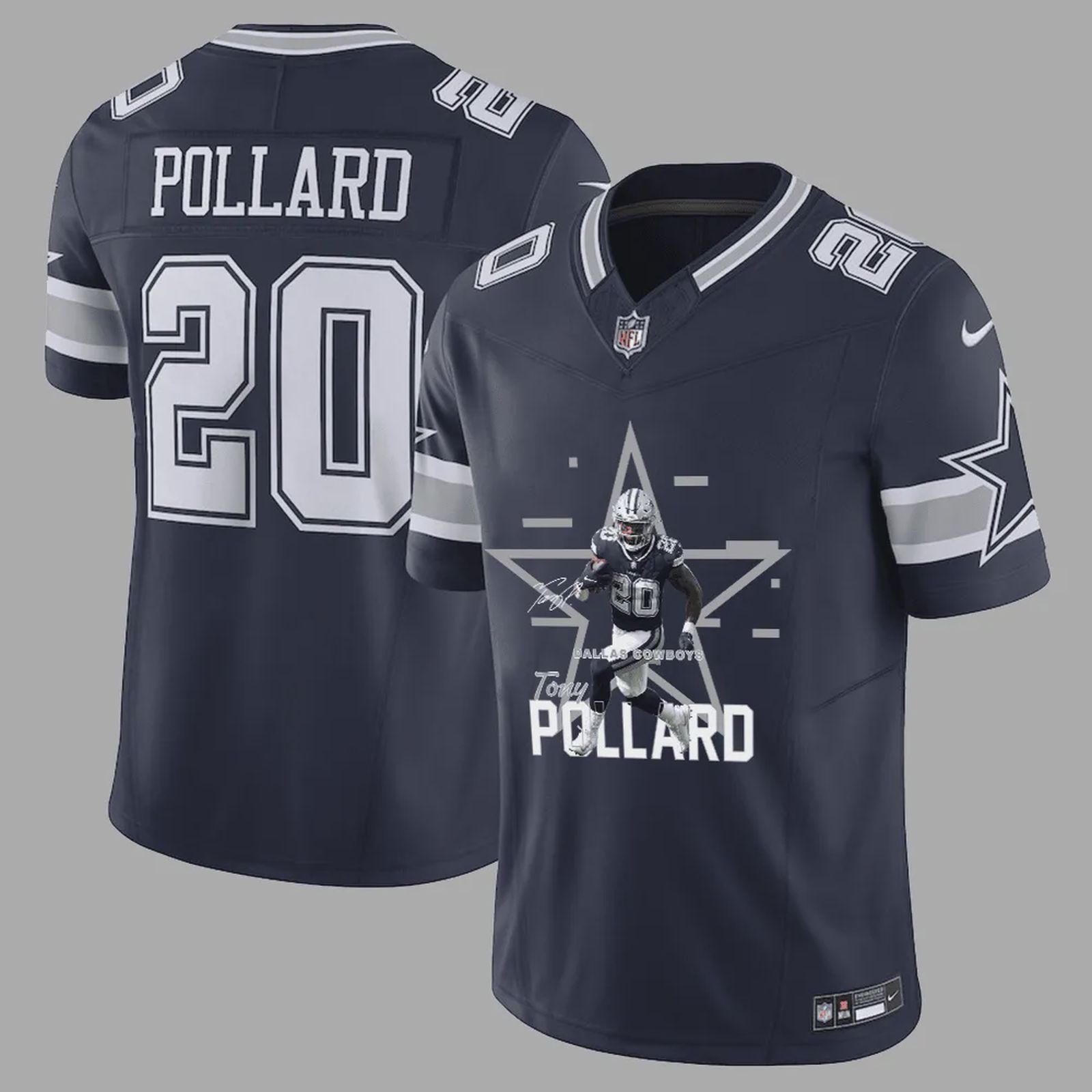 Tony Pollard 20 Dallas Cowboys Drive to Victory Game Jersey – Men, Navy