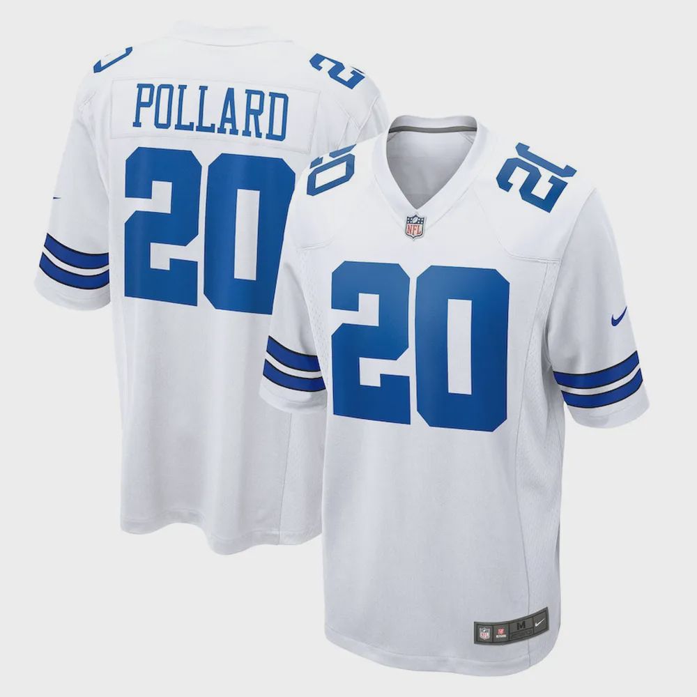 Tony Pollard 20 Dallas Cowboys Game Player Jersey – White