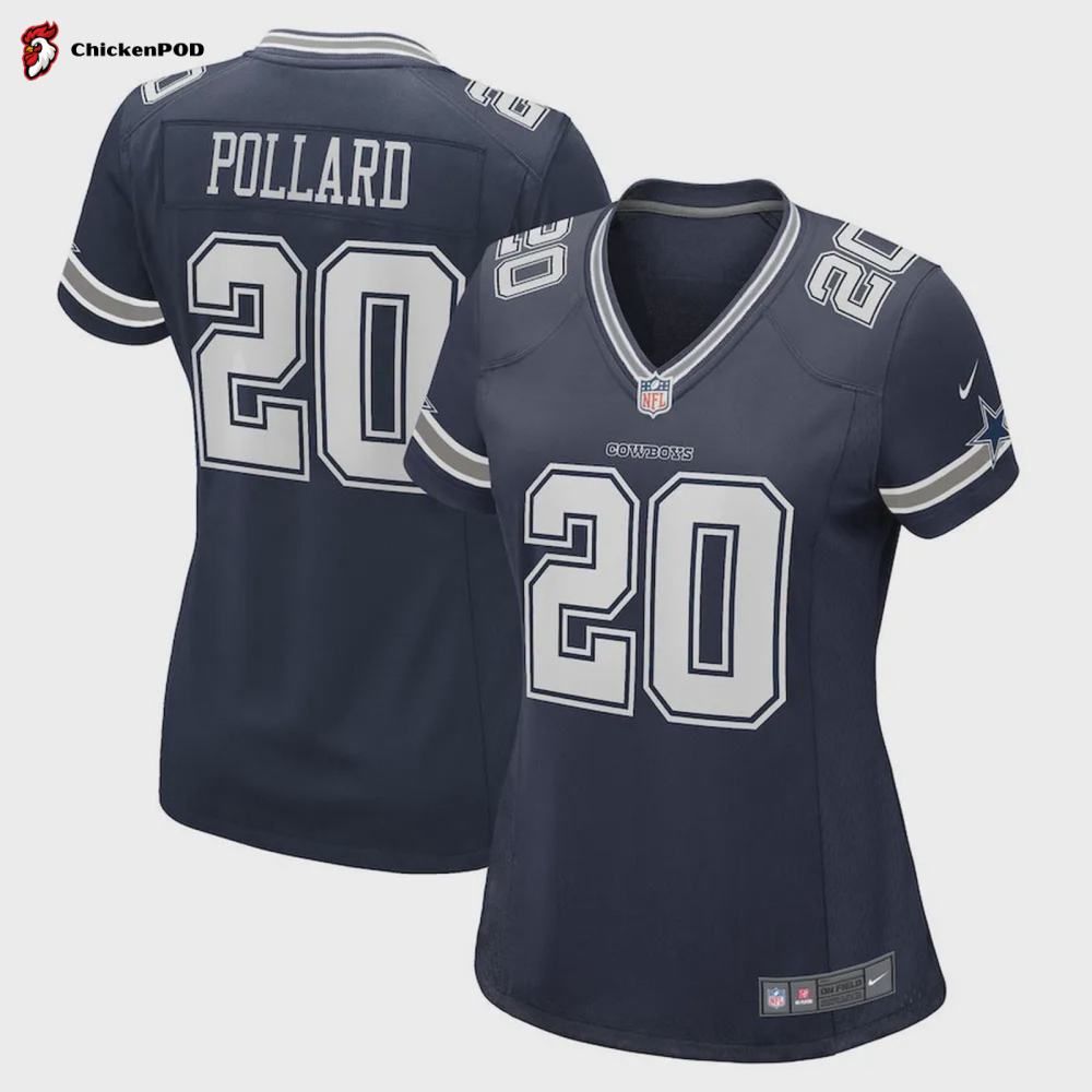 Tony Pollard 20 Dallas Cowboys Women’s Game Player Jersey – Navy