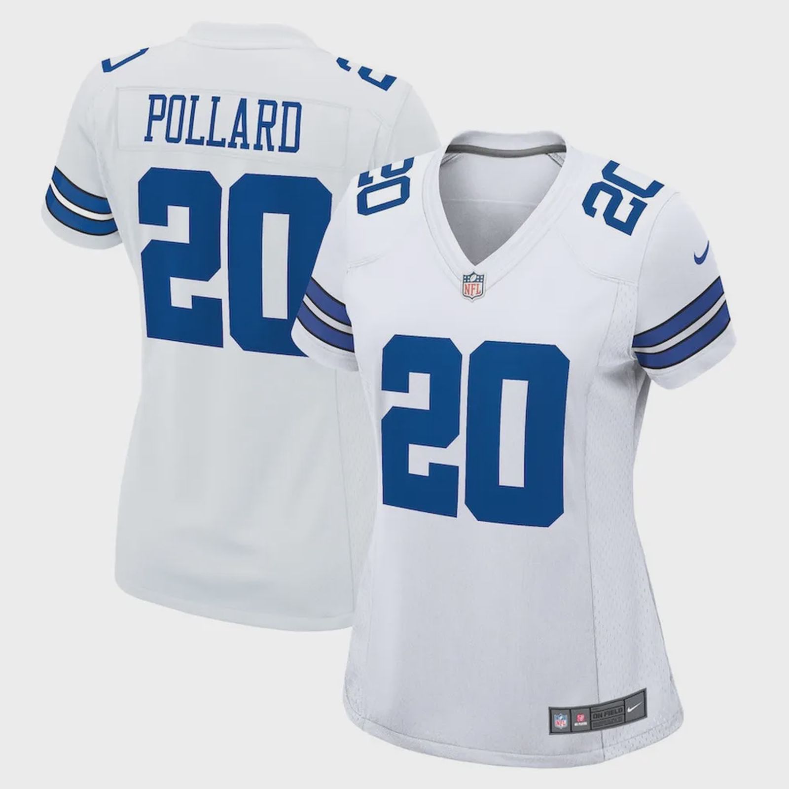 Tony Pollard 20 Dallas Cowboys Women’s Game Player Jersey – White