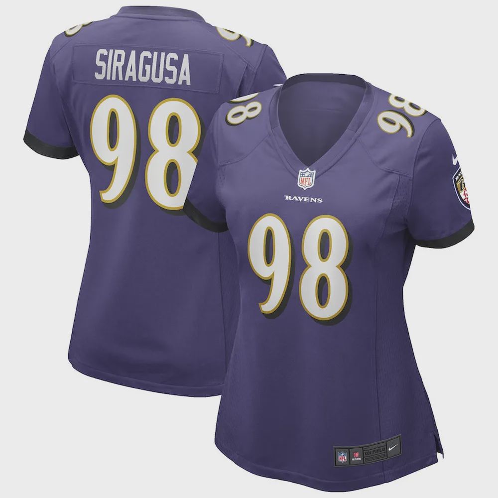 Tony Siragusa 98 Baltimore Ravens Women’s Game Retired Player Jersey – Purple