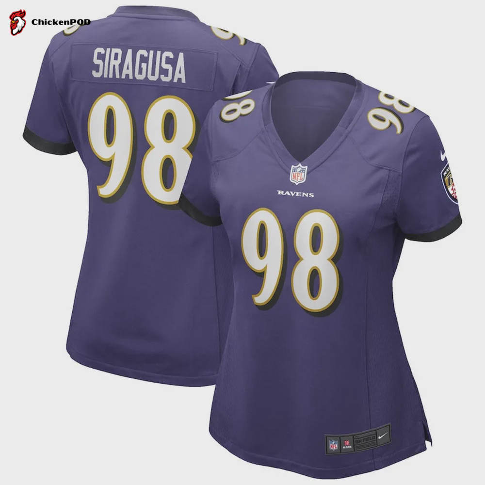 Tony Siragusa 98 Baltimore Ravens Women’s Game Retired Player Jersey – Purple