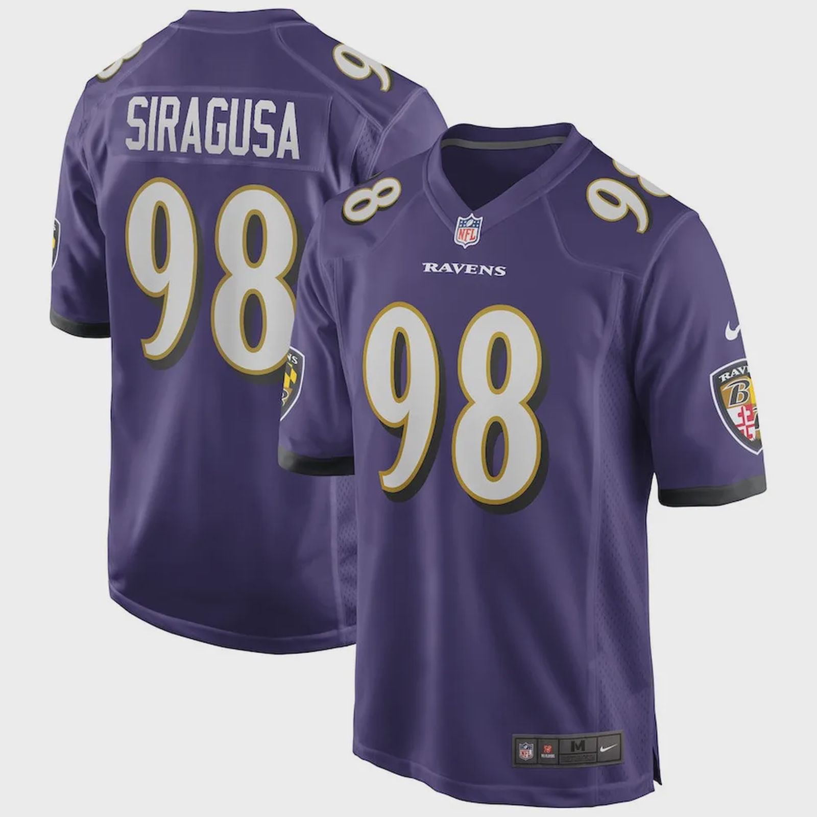 Tony Siragusa Baltimore Ravens Game Retired Player Jersey – Purple