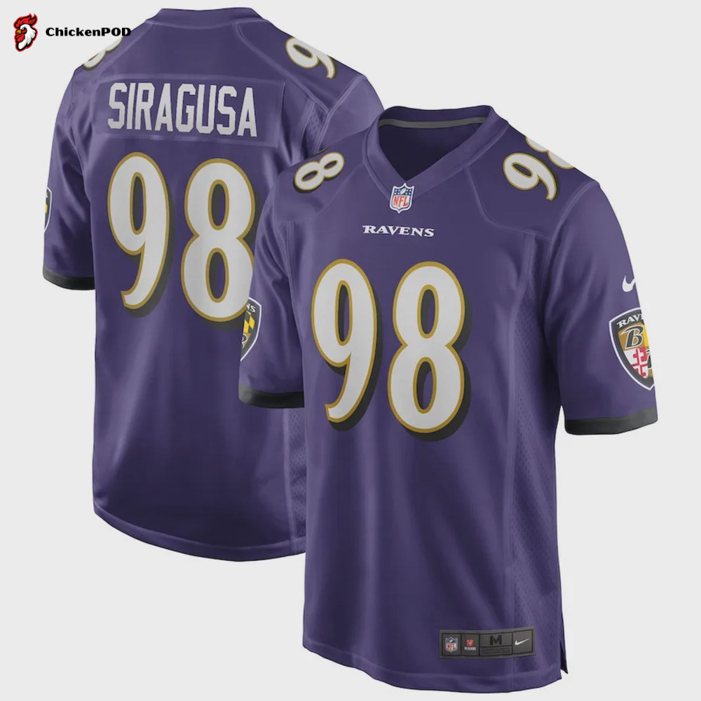 Tony Siragusa Baltimore Ravens Game Retired Player Jersey – Purple