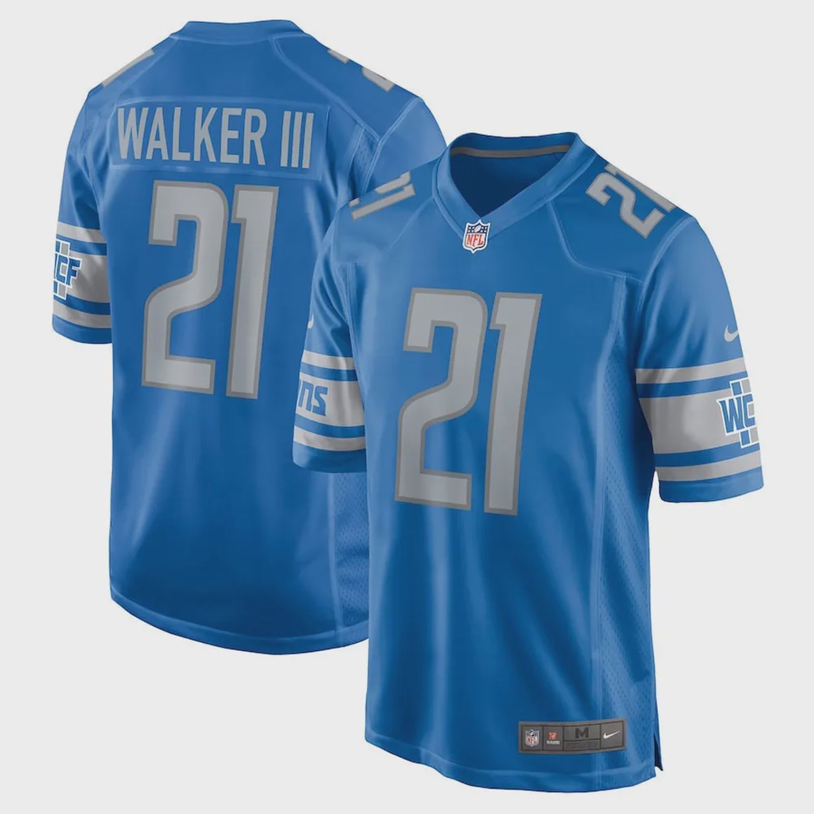 Tracy Walker III 21 Detroit Lions Men’s Game Jersey – Blue