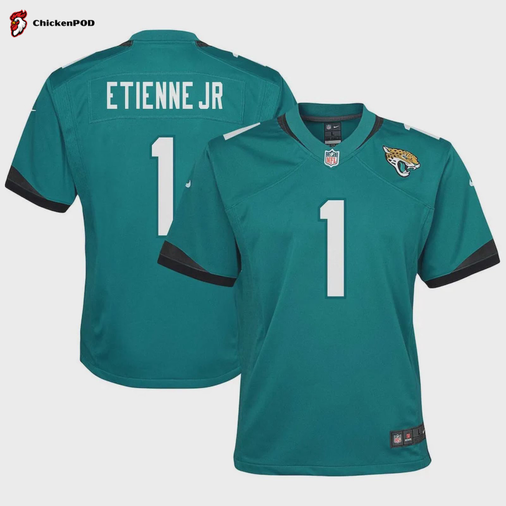 Travis Etienne Jr. 1 Jacksonville Jaguars YOUTH Game Jersey – Teal