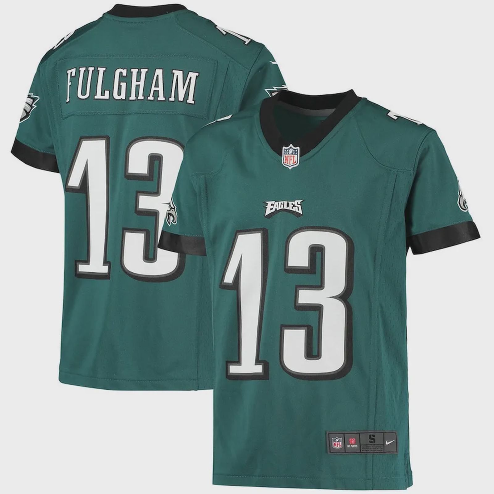 Travis Fulgham 13 Philadelphia Eagles Youth Game Jersey – Midnight Green