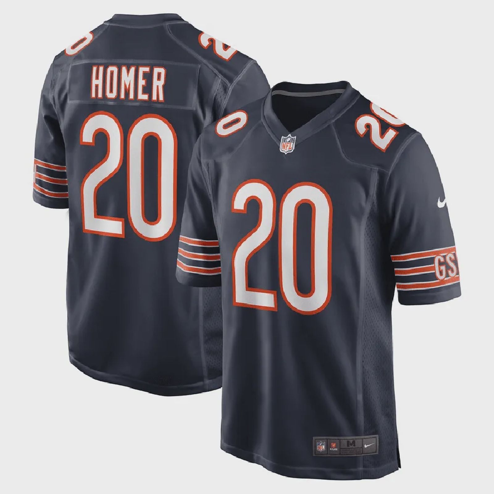 Travis Homer 20 Chicago Bears Men Game Jersey – Navy